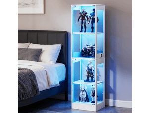 Vitrine coloris blanc 4 étagère(s) <strong>DESMIU</strong> <strong></strong> - 40 cmx165 cm