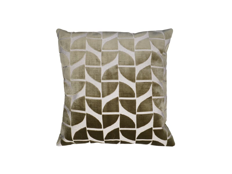  Coussin décoratif carré en velours dévoré à motif géométrique 40x40 cm  - Conforama A