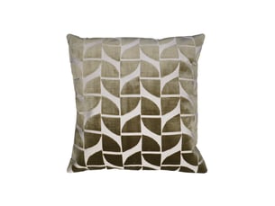 Coussin décoratif carré en velours dévoré à motif géométrique 40x40 cm