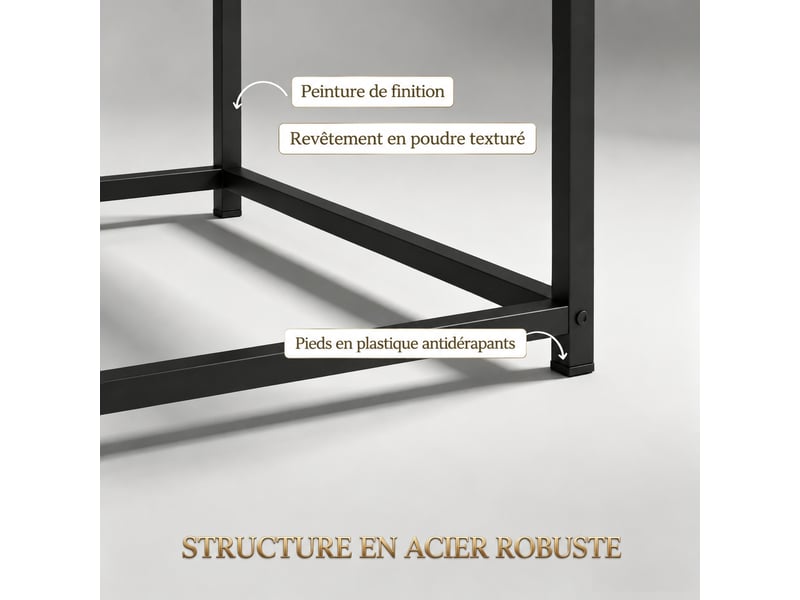  Lot de 2 tables basses gigognes, table basse carrée 45 x 45 cm, acier et bois naturel, design moderne gain de place.  - Conforama W