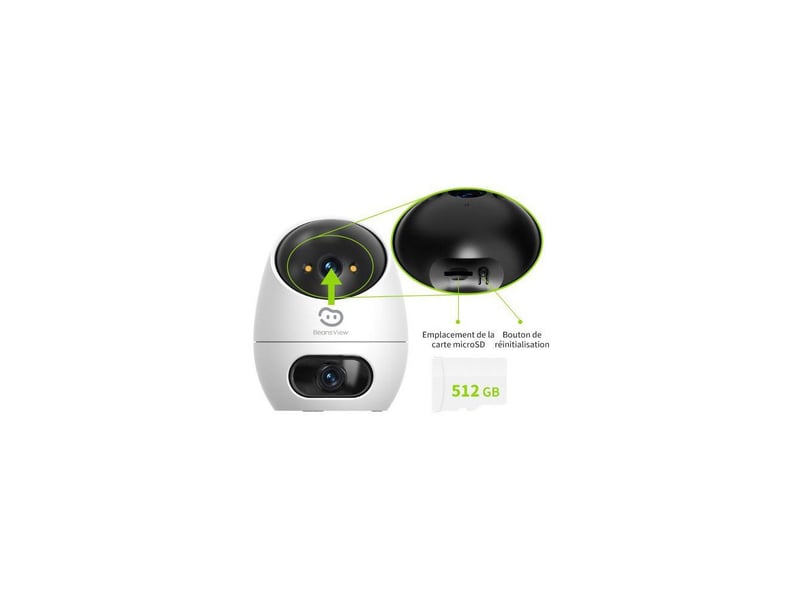Camera wifi interieur d220 dual 2k double optique 3mp + 3mp rotation 360 AABWZ14007 - Conforama D