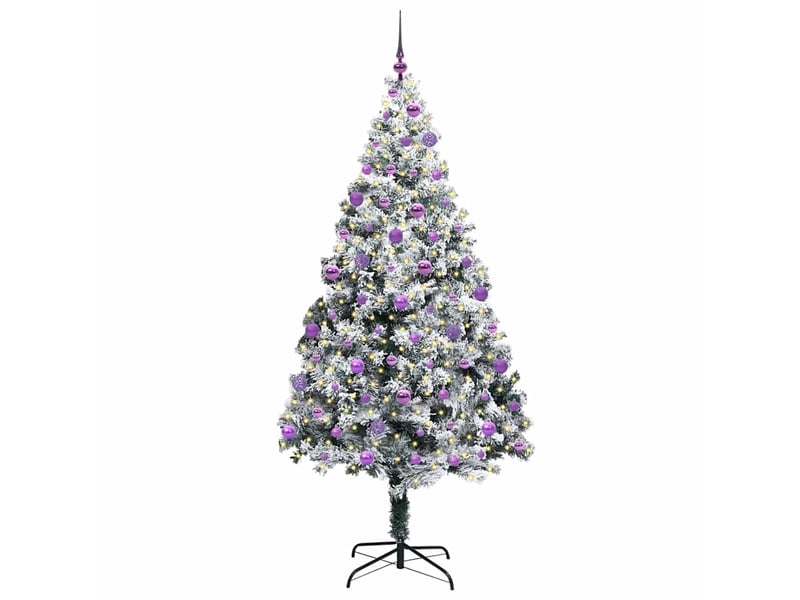  Sapin de noël - arbre de noël artificiel blanc 210 cm pvc, acier et plastique  - Conforama C