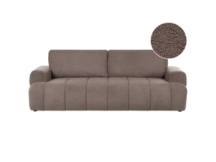 Canapé droit fixe 3 places Tissu beige avec coffre de rangement