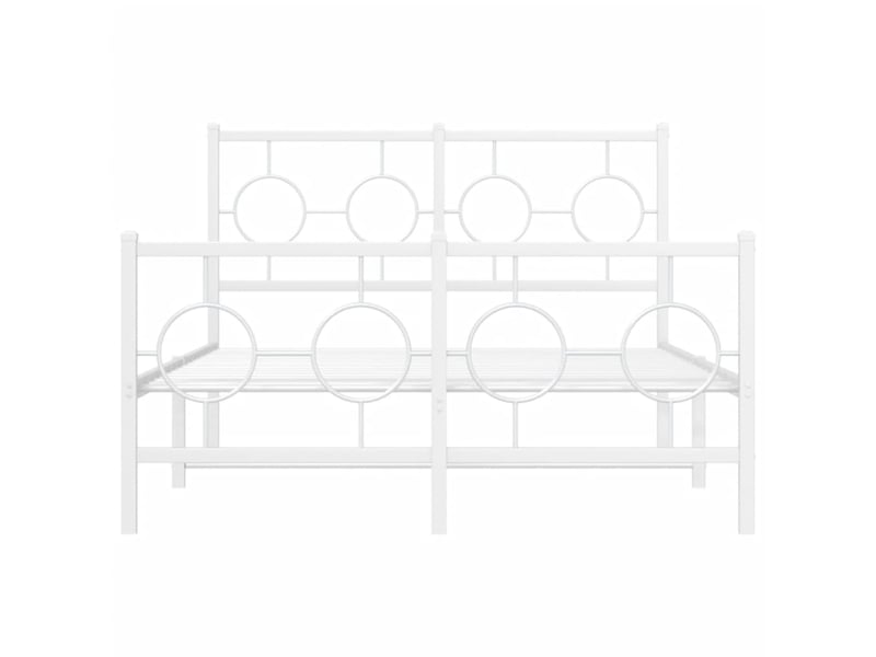 Lit double- lit adulte - cadre de lit métal sans matelas et pied de lit blanc 120x190 cm - Conforama D