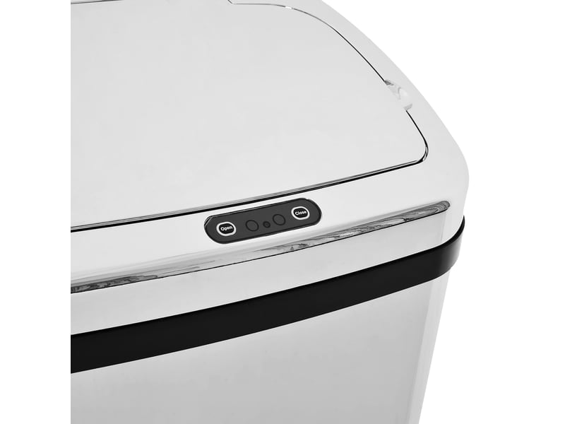  Poubelle de cuisine automatique ulevr avec capteur sans contact, commande manuelle, acier inoxydable argenté, 33 x 25 x 84 cm  - Conforama D