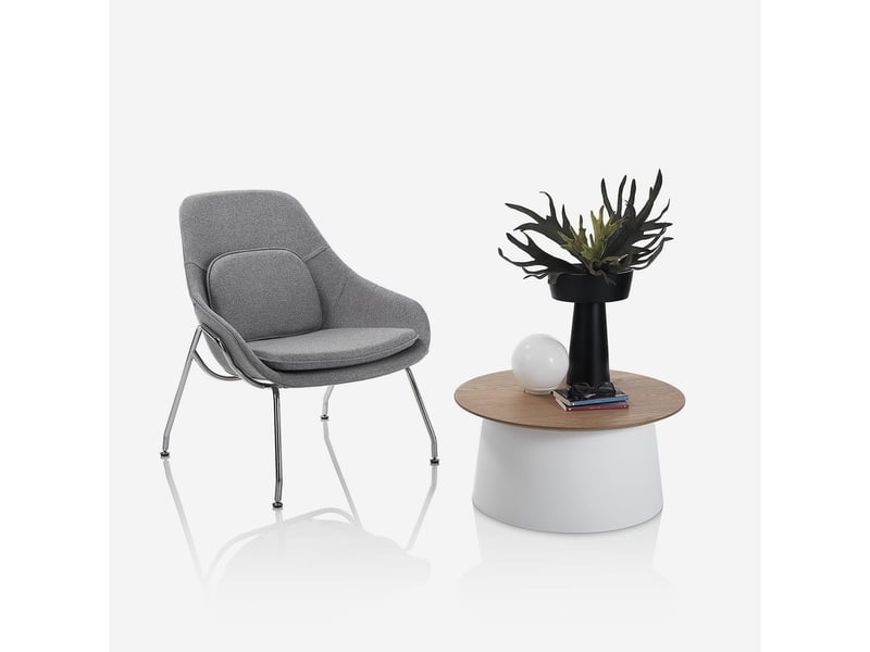  Table de salon ronde avec plateau en mdf marus b - blanc  - Conforama D
