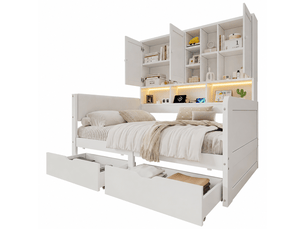 Lit banquette 90x200 cm <strong></strong>  <strong></strong> coloris blanc
