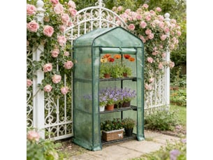 Serre de jardin extérieure avec porte enroulable, serre de terrasse