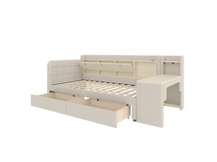 Lit banquette 90x200 cm <strong>LEYTN</strong>  <strong></strong> coloris beige