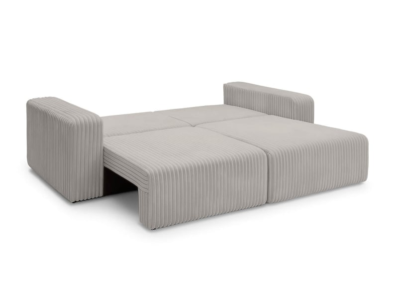  Canapé droit 3 places alya convertible en velours côtelé épais - gris clair ALYA - Conforama B