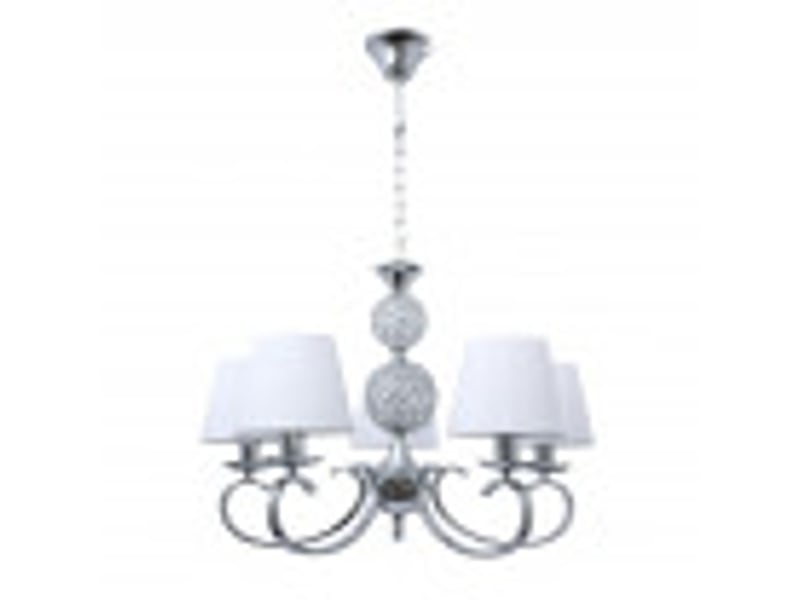  Fabrilamp ordoñez, lampe classique, 5xe14, chromé et blanc, 56-86 x 60 x 60 cm 201655020 - Conforama B