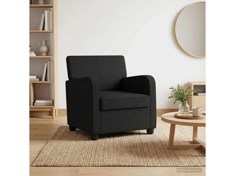  Vidaxl fauteuil noir tissu  - Conforama B