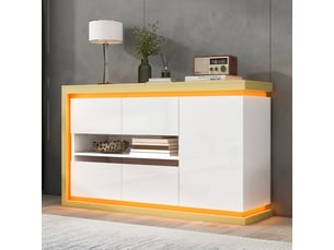 Vitrine coloris blanc 4 étagère(s) <strong></strong> <strong></strong> - 140 cmx84 cm