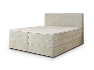 Lit avec rangement 160x200 cm <strong>MASSENO</strong> <strong></strong> coloris beige