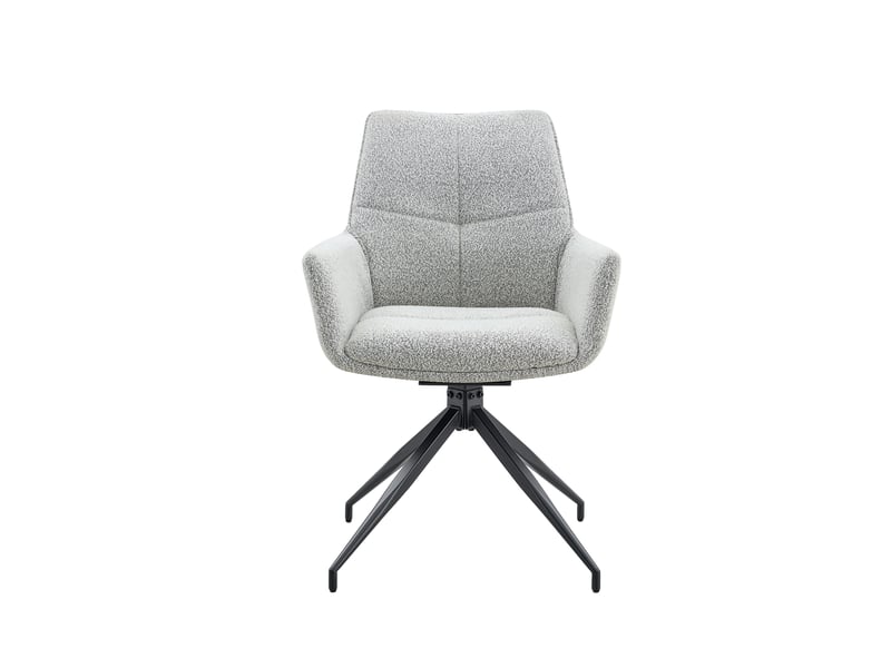 Lot de 2 chaises de salle à manger pivotantes à 360° en tissu gris clair W3658P391042 - Conforama A