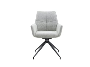 Lot de 2 chaises de salle à manger pivotantes à 360° en tissu gris clair