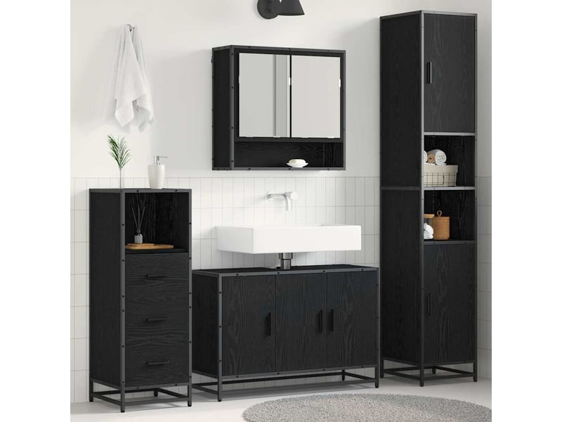 Ensemble de mobilier de salle de bain 3 pc bois ancien cf64279 - Conforama B