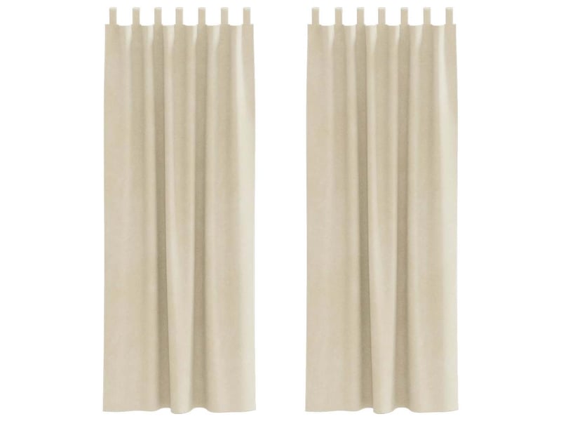 Lot de 2 rideaux, rideaux de fenêtre crème 140 x 225 cm velours cf44022 - Conforama A