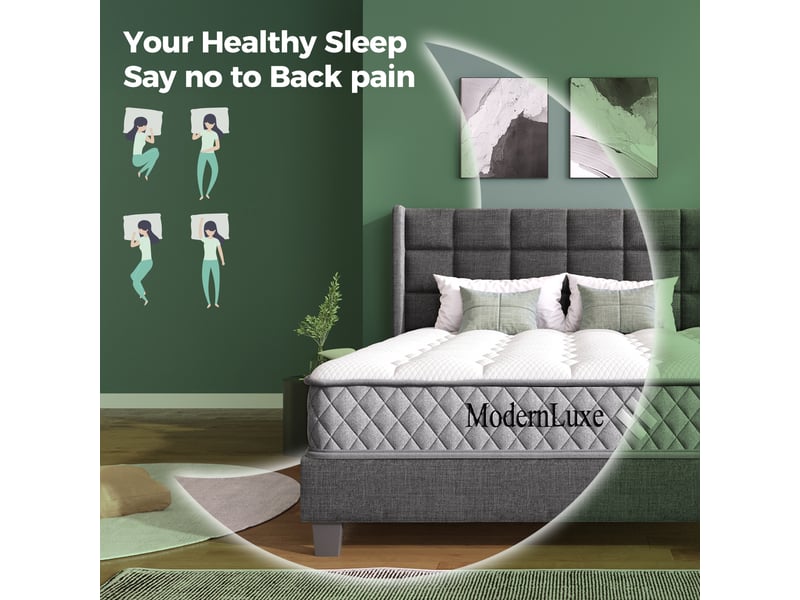  Matelas 180x200 cm - ressorts ensachés 868 pièces, 7 zones de confort, soutien ferme h3, épais 20 cm - blanc  - Conforama E