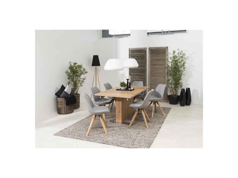  Chaises modernes bois et tissu gris (lot de 2) - earl  - Conforama D
