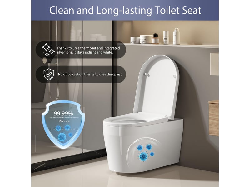  Abattant wc forme d blanc, grand d, plastique pp robuste, soft-close, quick-release, charnières inox réglables PHO_0RL4J6CA - Conforama C