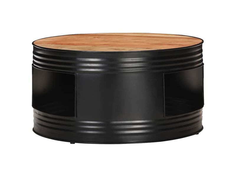 Table basse - table de salon - table à thé noir 68x68x36 cm bois d'acacia massif  - Conforama A