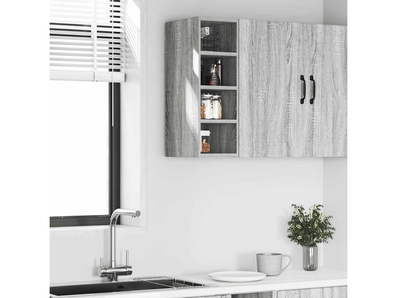  Meuble de rangement cuisine, armoire suspendue gris sonoma 20x29,5x60cm bois d'ingénierie  - Conforama C