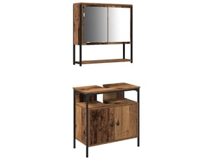 Ensemble de mobilier de salle de bain 2 pièces marron cf64227