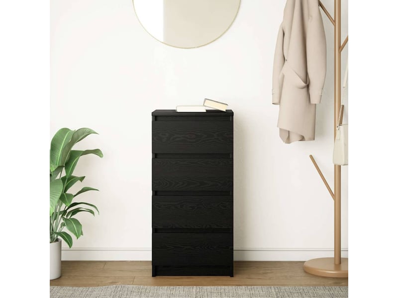  Buffet - bahut - meuble de rangement chêne noir 37,5x35x76 cm bois d'ingénierie  - Conforama C