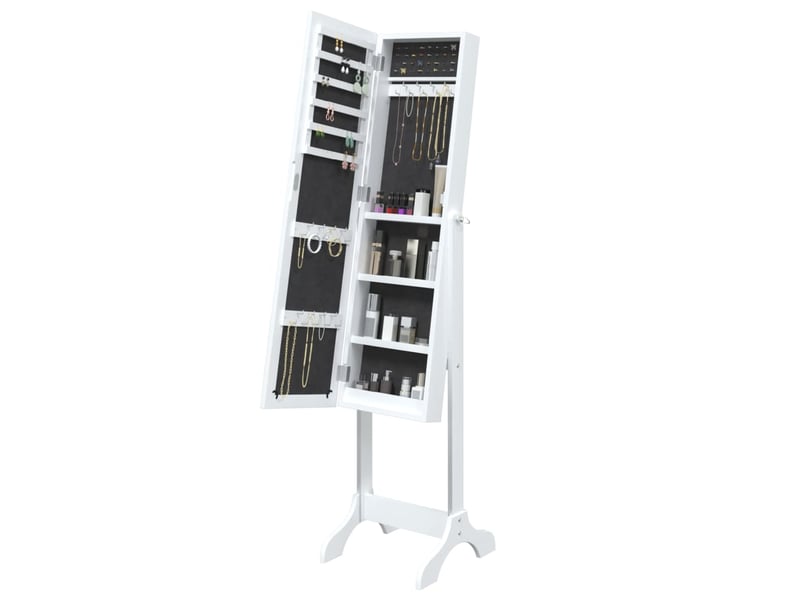  Miroir, miroir décoratif sur pied blanc 34x37x146 cm cf62926  - Conforama D