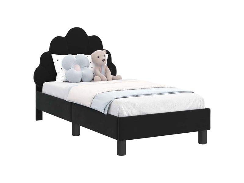  Lit simple- lit adulte -  cadre de lit pour tout-petit avec tête de lit noir 70 x 140 cm  - Conforama A