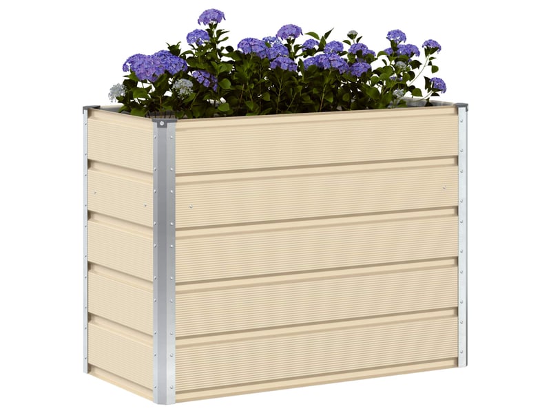  Jardinière - bac à fleurs ivoire 100 x 50 x 75 cm acier galvanisé  - Conforama C