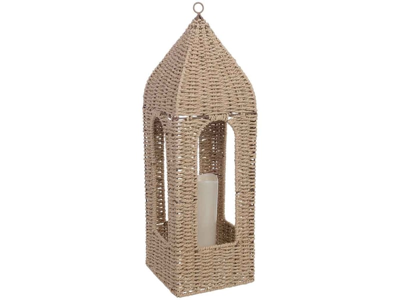  Lanterne en papier marron avec bougie led 19x19x60,562,5h cm  - Conforama A