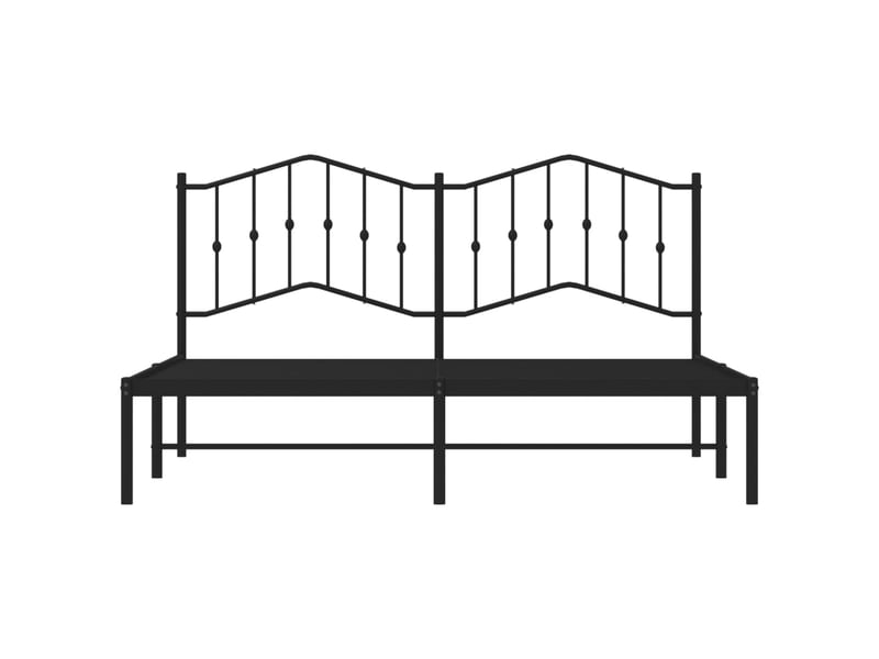  Lit double- lit adulte -  cadre de lit métal sans matelas et tête de lit noir 180x200 cm  - Conforama D