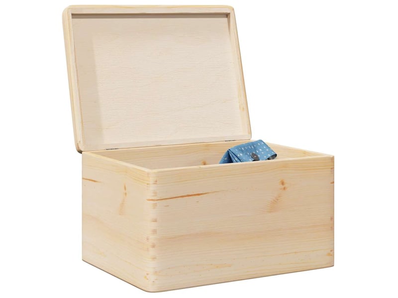  Boîte de rangement, coffre de rangement avec couvercle 40x30x23 cm bois de pin massif  - Conforama B