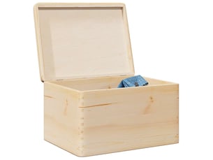 Boîte de rangement, coffre de rangement avec couvercle 40x30x23 cm bois de pin massif