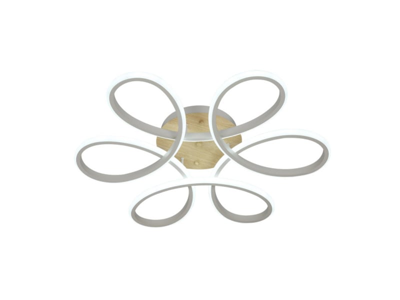  Fabrilamp bandeira, plafonnier, moderne, led, 130 w, 14300 lm, 3000-4000-6500 k, blanchêtre, 12 x 61 x 61 cm 244781301 - Conforama A