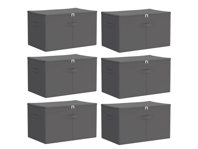 Boîte de rangement 6 pcs tissu intissé 60x43x35 cm 90,3 l shl44179 - Conforama A
