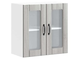 Meuble de rangement, armoire murale de cuisine et porte en verre lucca sonoma gris