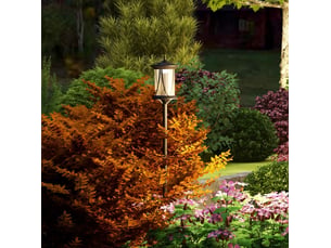 Lanterne solaire extérieure led 17 x 17 x 127 cm – noir – éclairage automatique avec capteur crépusculaire ip44