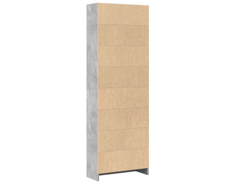  Bibliothèque, meuble de rangement salon gris béton 60x24x176 cm bois d'ingénierie  - Conforama E