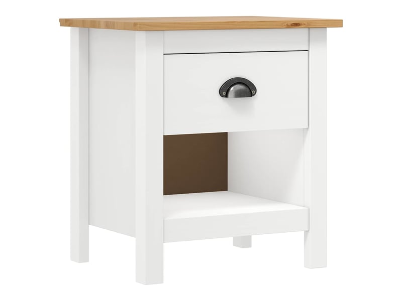  Lot de 2 tables de chevet - cabinet de chevet - table de nuit hill 46x35x49,5 cm bois de pin solide  - Conforama A