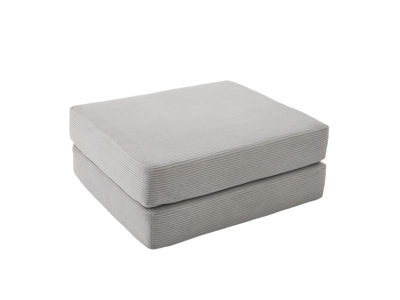  Pouf convertible en lit velours côtelé gris clair 109 x 95 x 43 cm W2845P435666 - Conforama B