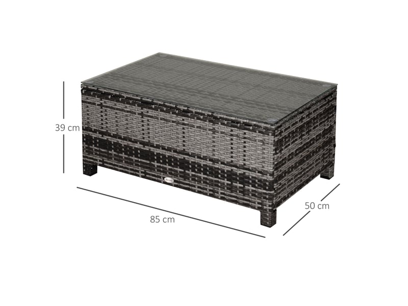  Table basse de jardin métal gris 85x50x39cm  - Conforama E