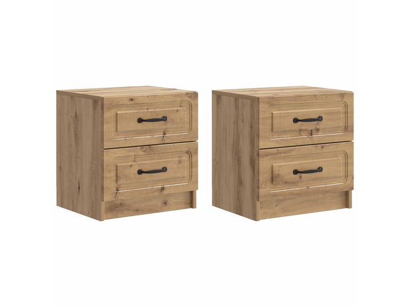 Table de chevet - cabinet de chevet - table de nuit 2 pièces chêne artisanal 43 x 34,5 x 44,5 cm - Conforama A