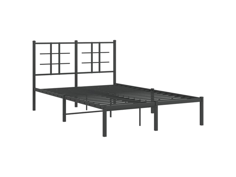  Lit double- lit adulte -  cadre de lit métal sans matelas avec tête de lit noir 120x190cm  - Conforama B