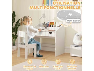 Bureau enfant 69 cm coloris gris