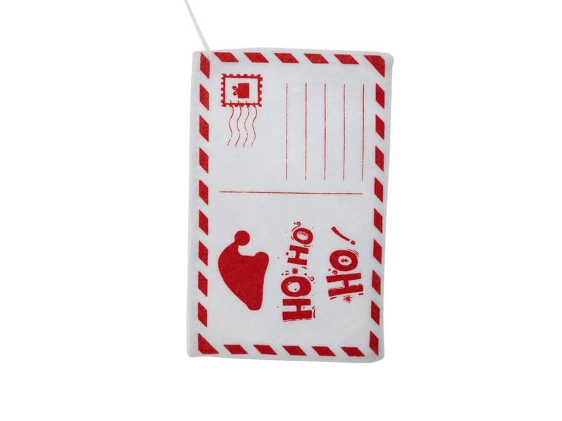  Lot de 10 sujets enveloppe feutrine h.25cm rouge et blanc  - Conforama E