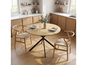 Table de salle à manger ronde pour 4 personnes, style industriel, pour cuisine et salle à manger, 100 cm