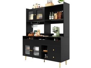 Buffet 4 porte(s) 2 tiroir(s) <strong>DESVIAE</strong> <strong></strong> - 145 cm coloris noir